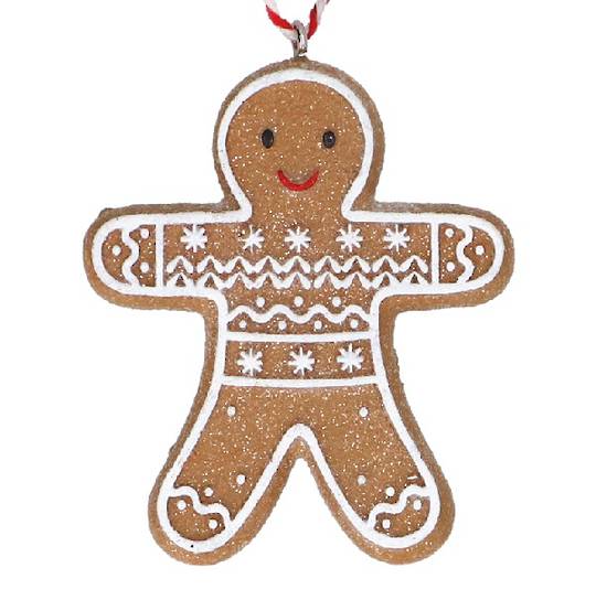 Resin Cookie Gingerbread Man, Iced Pattern 6cm *ETA Nov